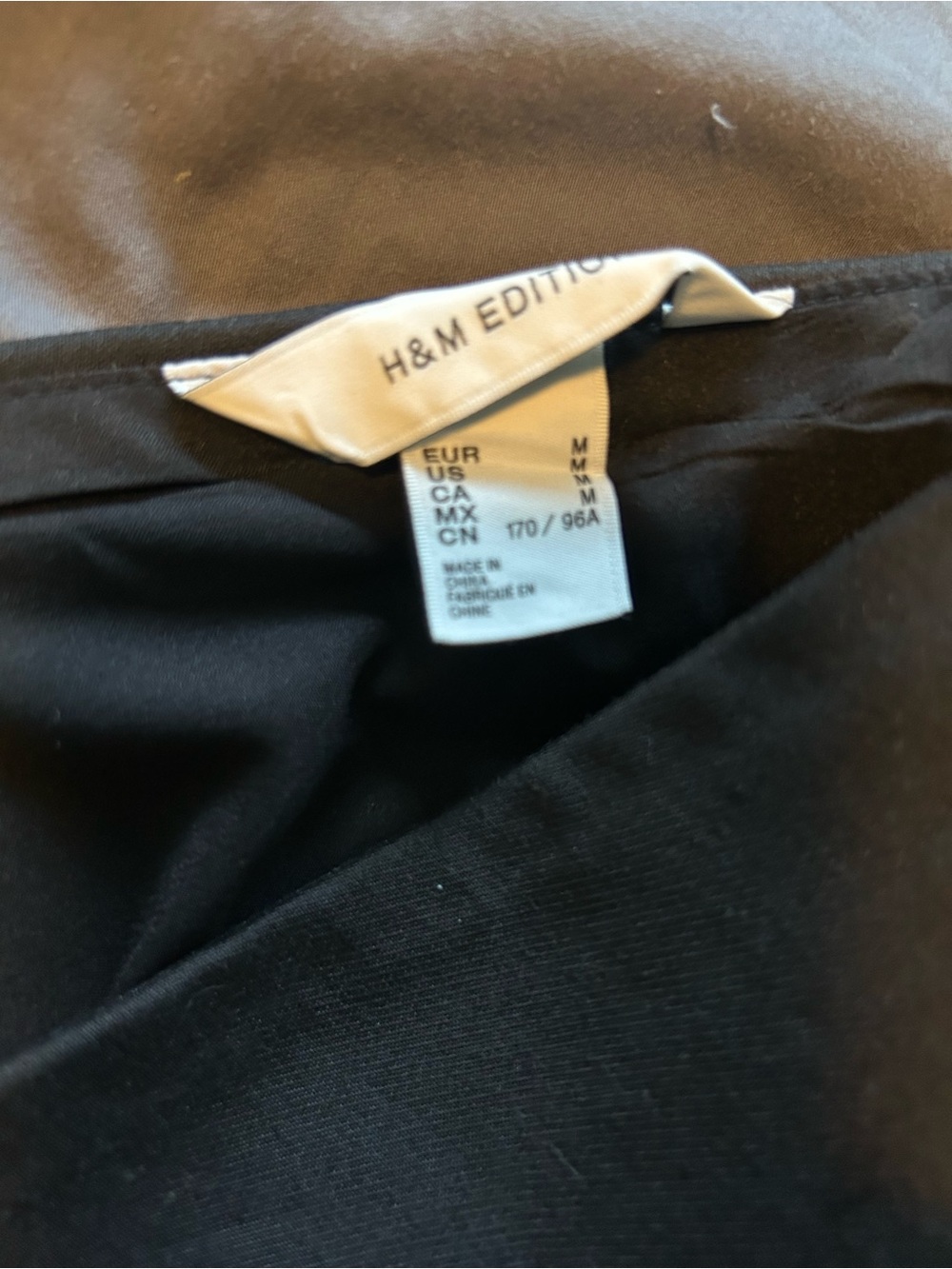 H&M Edition Black Bow Mini Dress Long Sleeve Deep V Tailored Size M - Picture 6 of 6